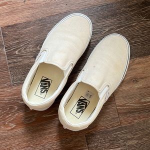 vans slip-on - birch/true white (size 7)